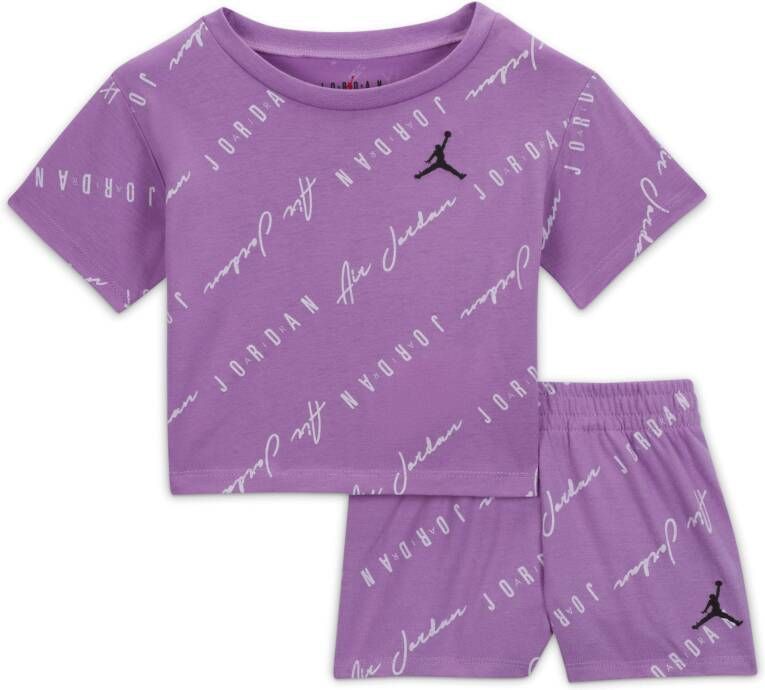 Jordan Essentials Set met shorts met print voor baby's (12-24 maanden) Paars