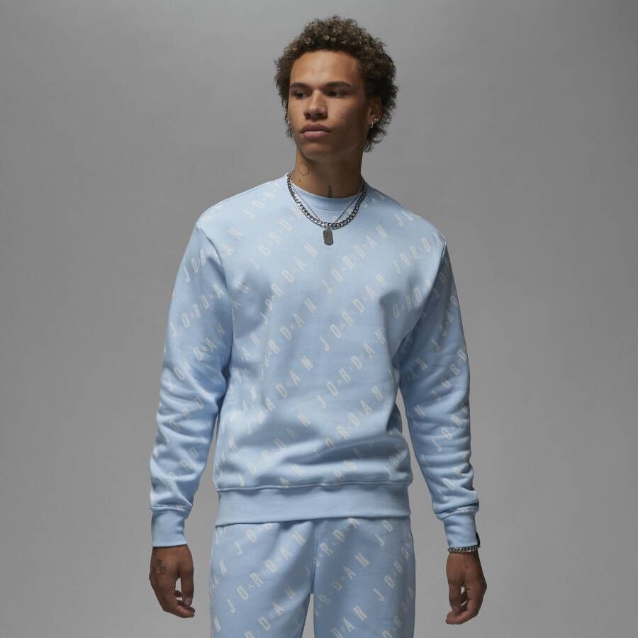 Jordan Essentials Sweatshirt van fleece met ronde hals en graphic voor heren Blauw