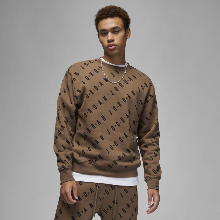 Jordan Essentials Sweatshirt van fleece met ronde hals en graphic voor heren Bruin