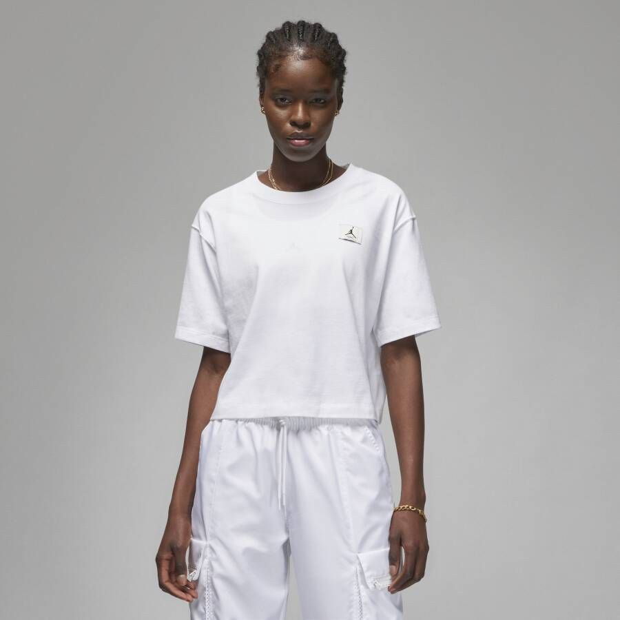 Jordan Essentials T-shirt met recht design voor dames Wit