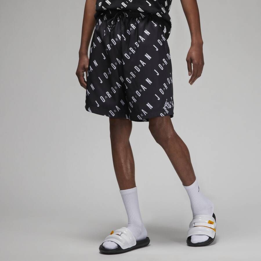 Jordan Essentials Poolside All Over Print Shorts Sportshorts Kleding black white maat: M beschikbare maaten:S M