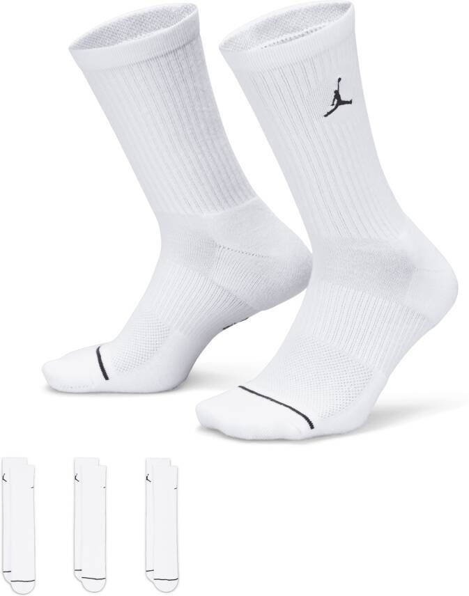 Jordan Everyday Crew sokken (3 paar) Wit