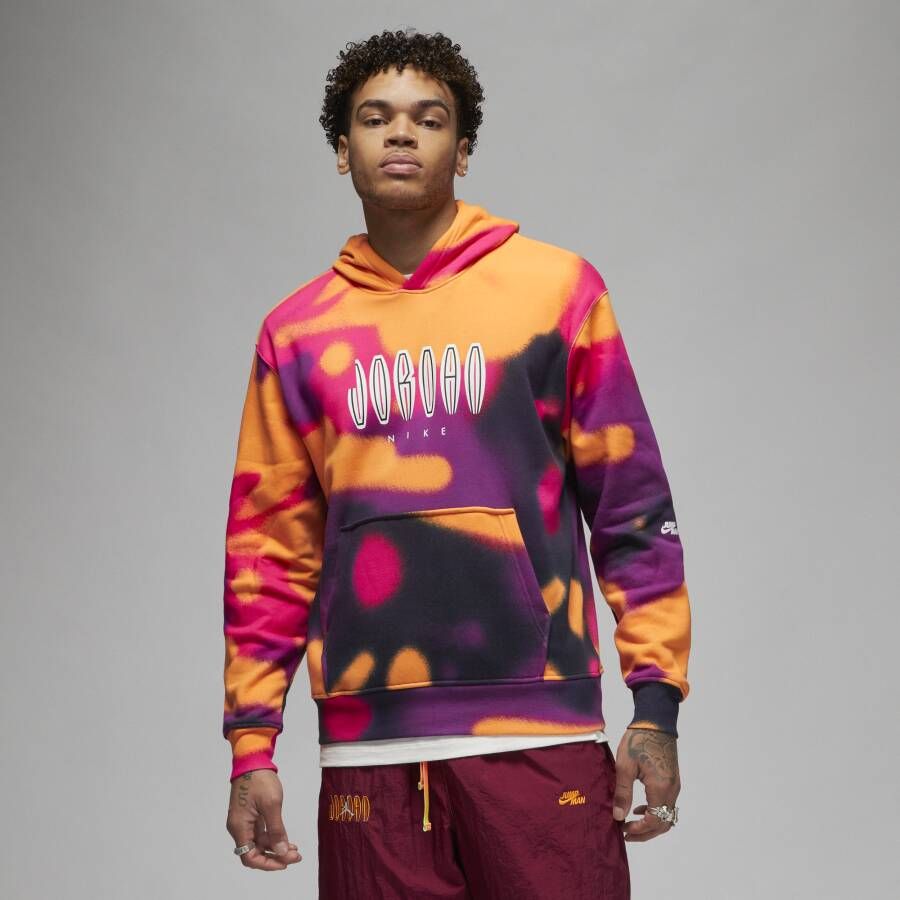 Jordan Fleece Hoodie met All Over Print Multicolor Heren