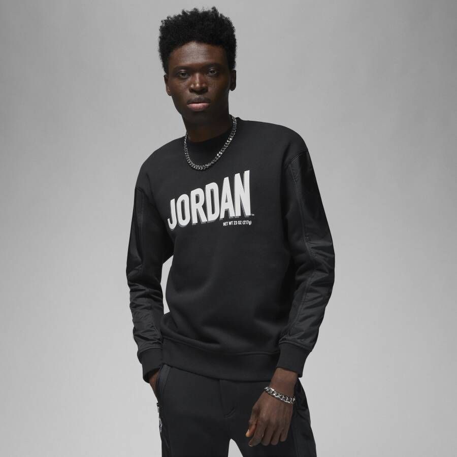 Jordan Flight MVP Sweatshirt van fleece met ronde hals voor heren Zwart