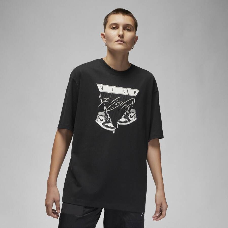 Jordan Flight Oversized T-shirt voor dames Zwart