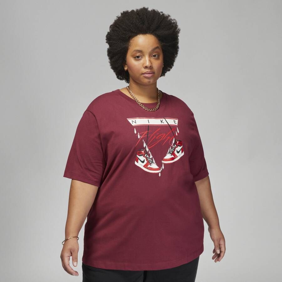 Jordan Flight T-shirt met graphic voor dames (Plus Size) Rood