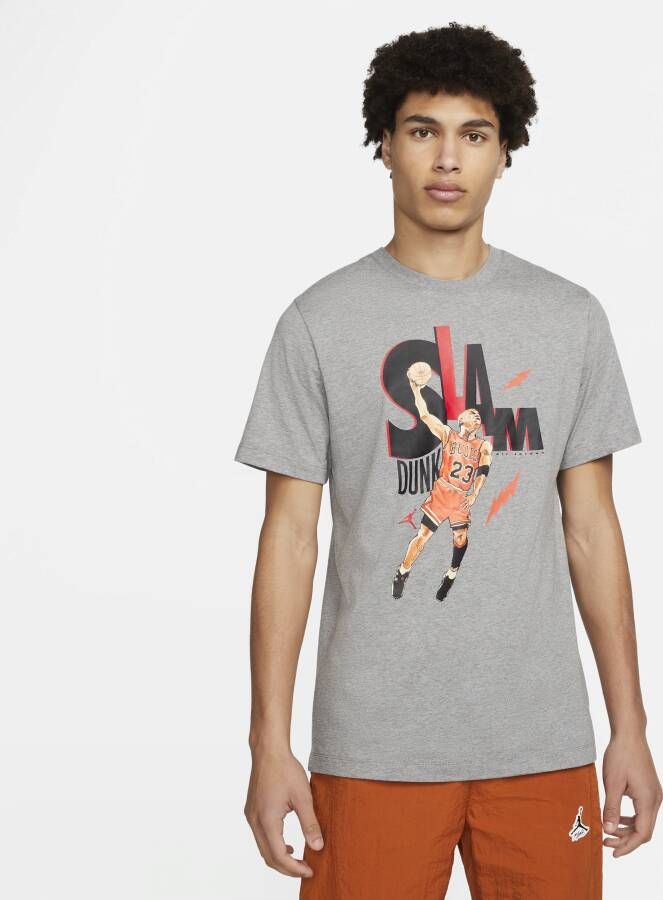 Jordan Crew Neck T-shirt Regular fit Print Gray Heren
