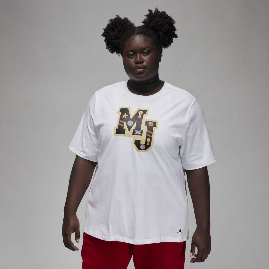 Jordan girlfriend T-shirt met graphic voor dames (Plus Size) Wit