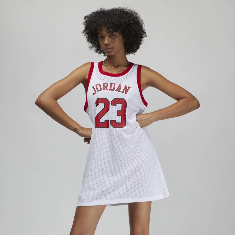 Jordan Mouwloze Mesh Heritage Jurk Kern White Dames