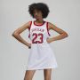 Jordan Mouwloze Mesh Heritage Jurk Kern White Dames - Thumbnail 1