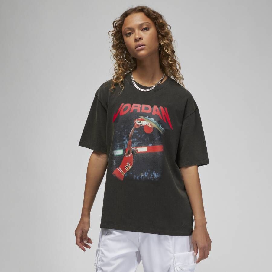 Jordan (Her)itage T-shirt met graphic voor dames Zwart