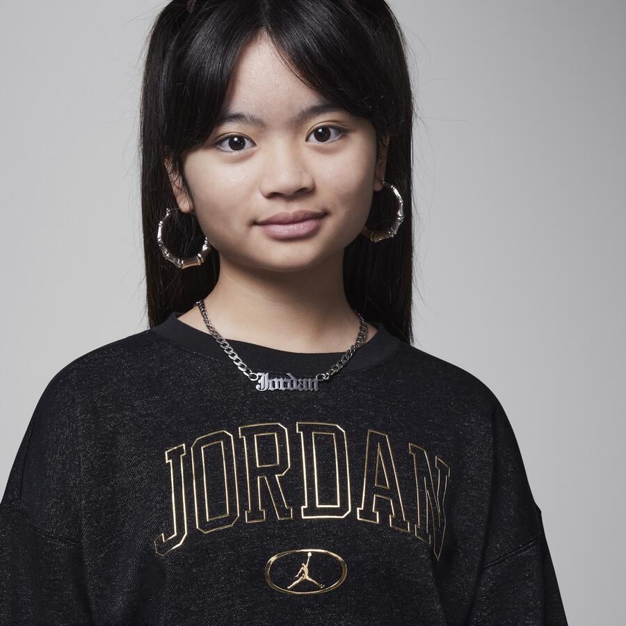 Jordan 1st Baby Blue top met ronde hals voor kids Zwart