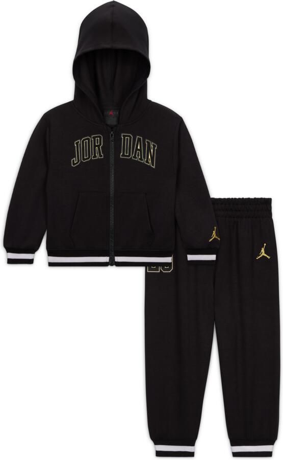 Jordan 23 driedelige babyset met hoodie met rits over de hele lengte (6-12) Zwart - Foto 4
