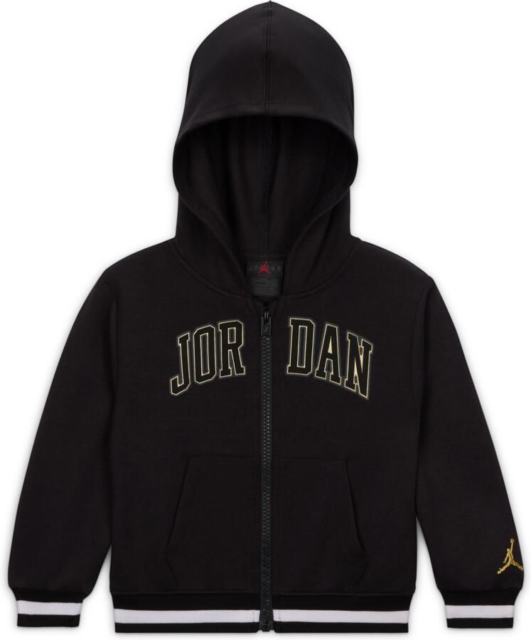 Jordan 23 driedelige babyset met hoodie met rits over de hele lengte (6-12) Zwart
