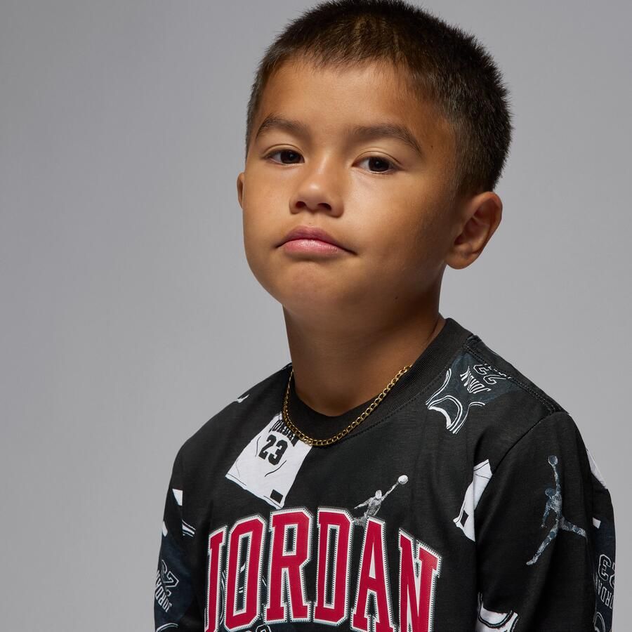 Jordan 23 jersey set met T-shirt met lange mouwen en broek voor kleuters Zwart - Foto 3