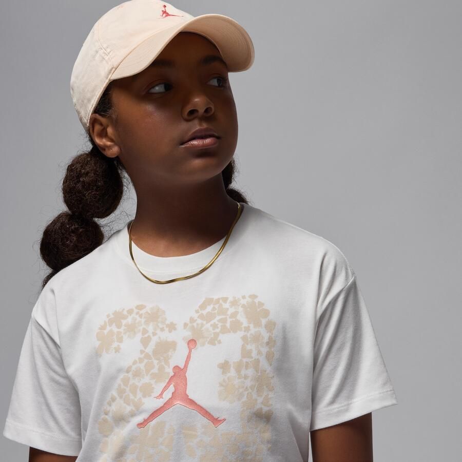 Jordan 23 T-shirt met bloemenprint voor kids Wit - Foto 2