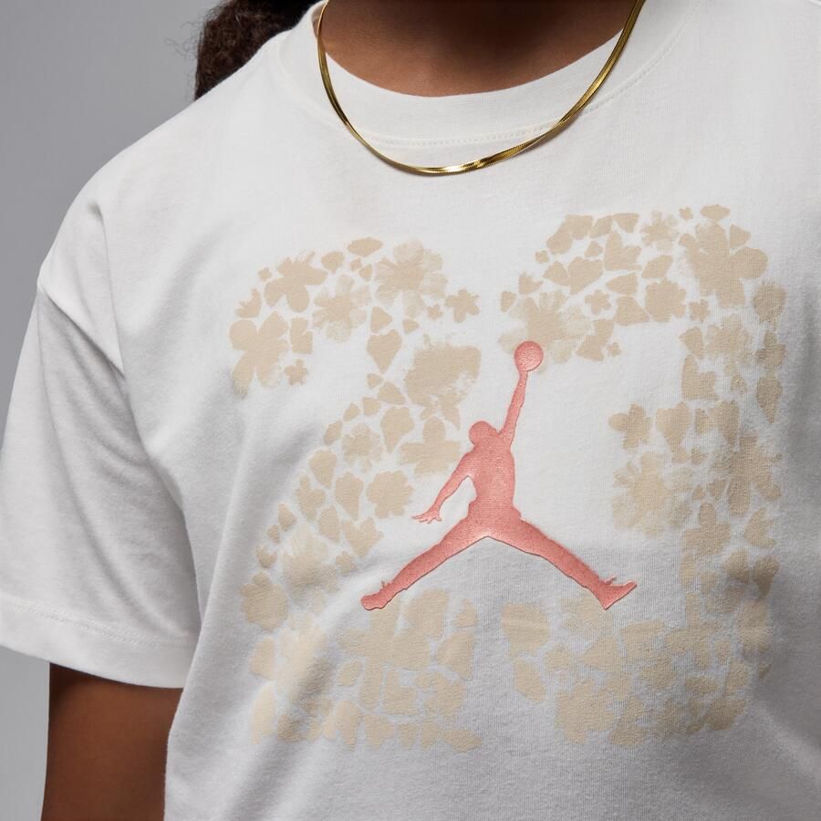 Jordan 23 T-shirt met bloemenprint voor kids Wit - Foto 3