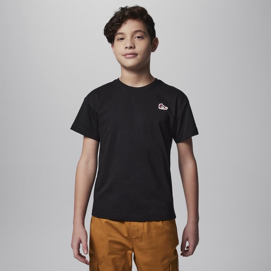 Jordan Air 1 T-shirt met patch voor kids Zwart - Foto 4