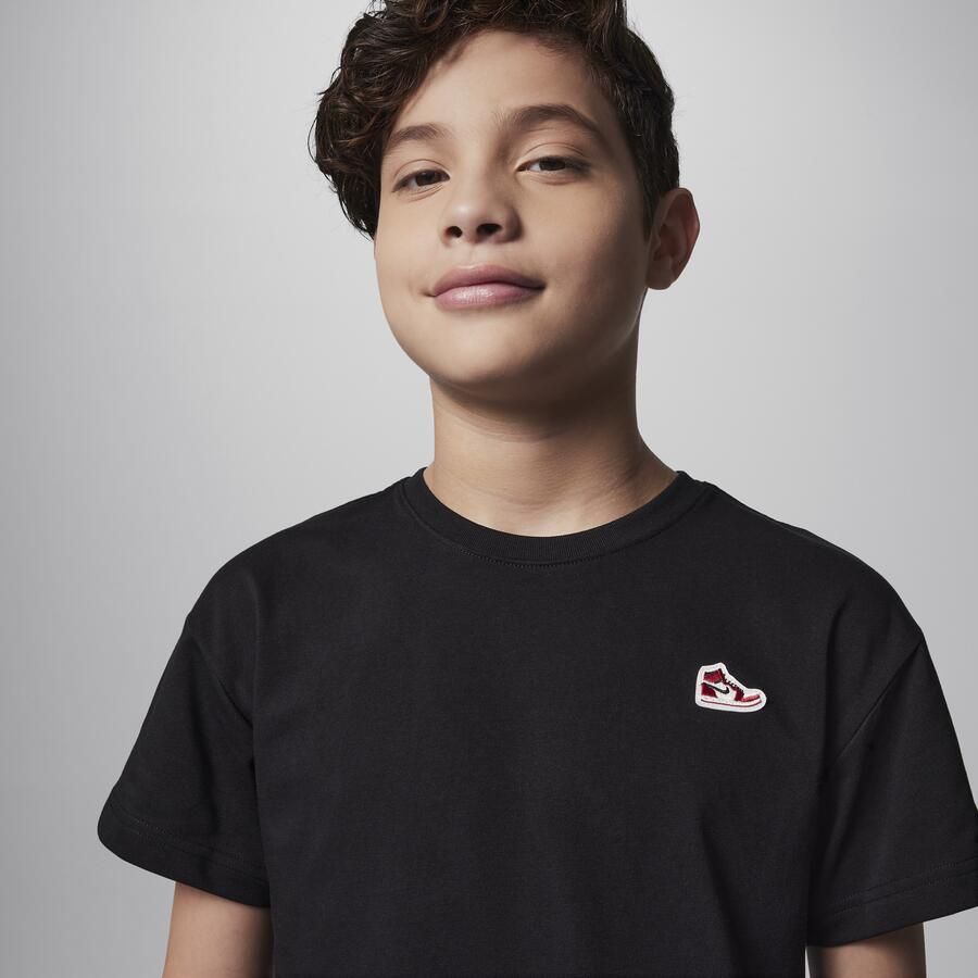 Jordan Air 1 T-shirt met patch voor kids Zwart - Foto 2
