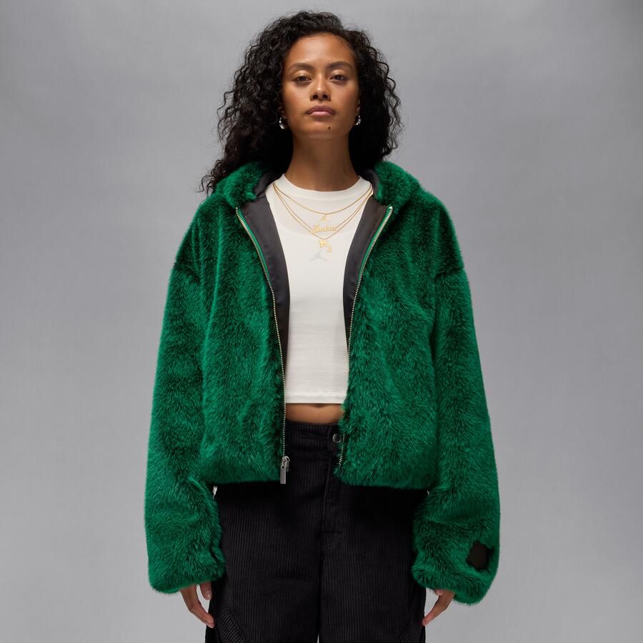 Jordan Air damesjack met capuchon Groen - Foto 4