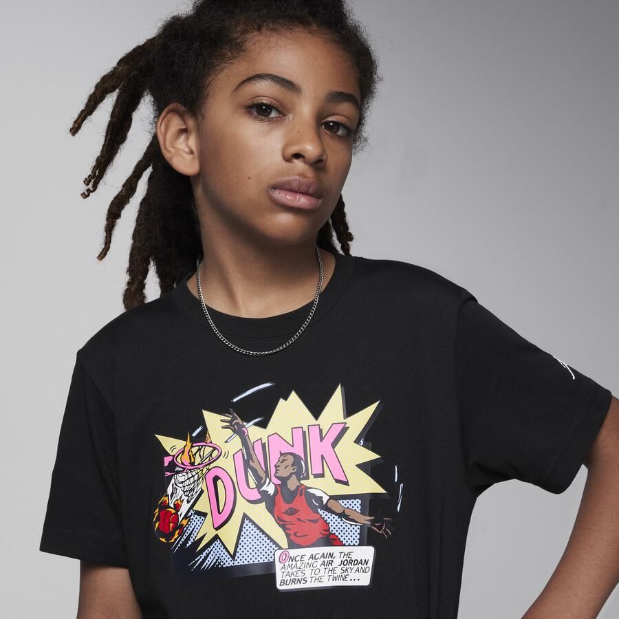Jordan Air Dunk Comics T-shirt voor kids Zwart - Foto 2