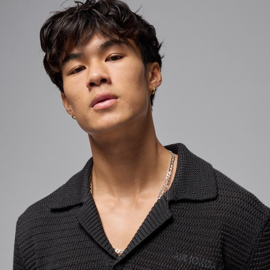 Jordan Air knit herentop met korte mouwen Zwart - Foto 2