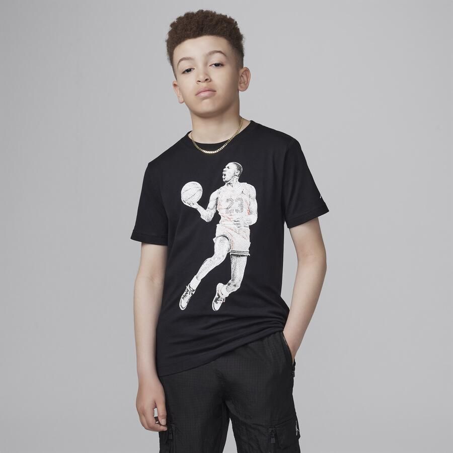 Jordan Air T-shirt met stippengraphic voor kids Zwart - Foto 3