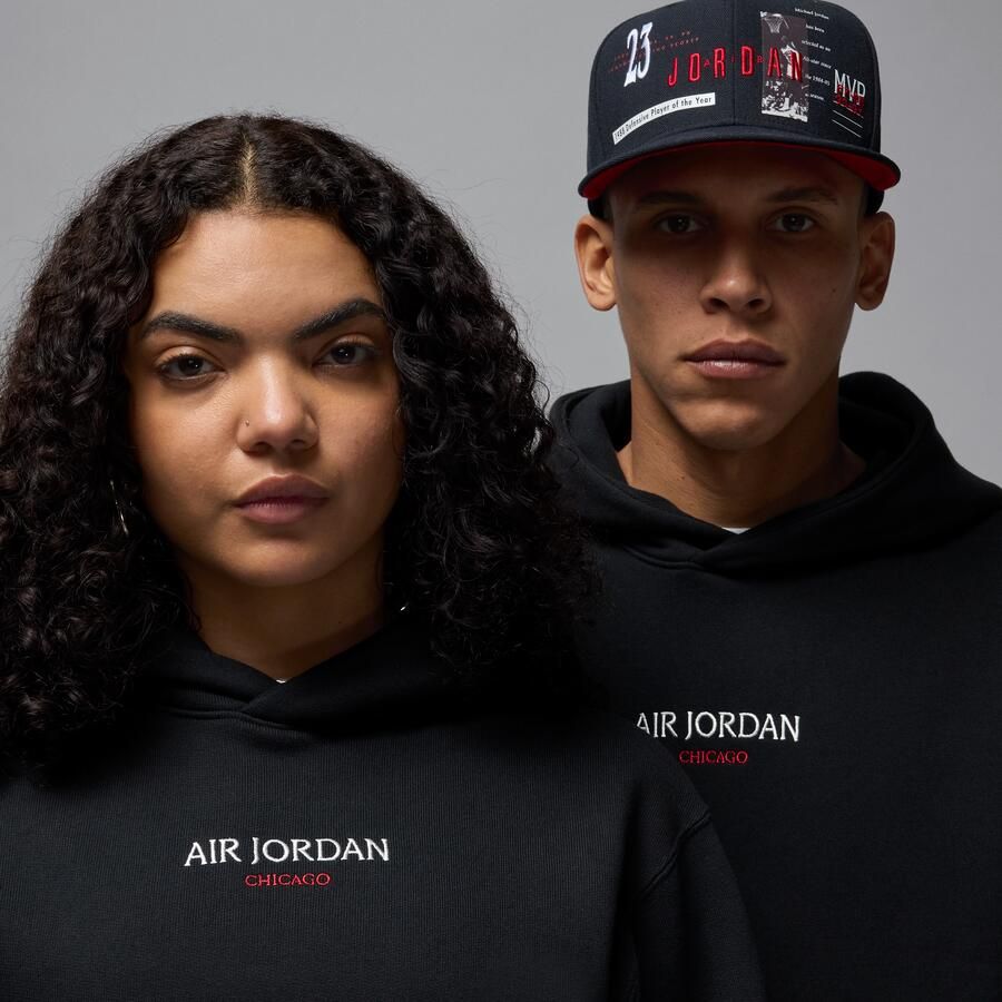 Jordan Air Wordmark Chicago fleecehoodie voor heren Zwart