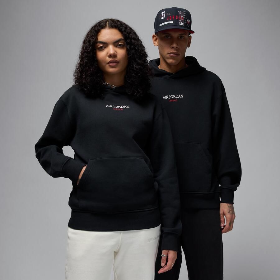 Jordan Air Wordmark Chicago fleecehoodie voor heren Zwart - Foto 3