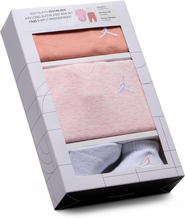 Jordan Baby Essentials boxset met rompertjes met lange mouwen voor baby's Oranje