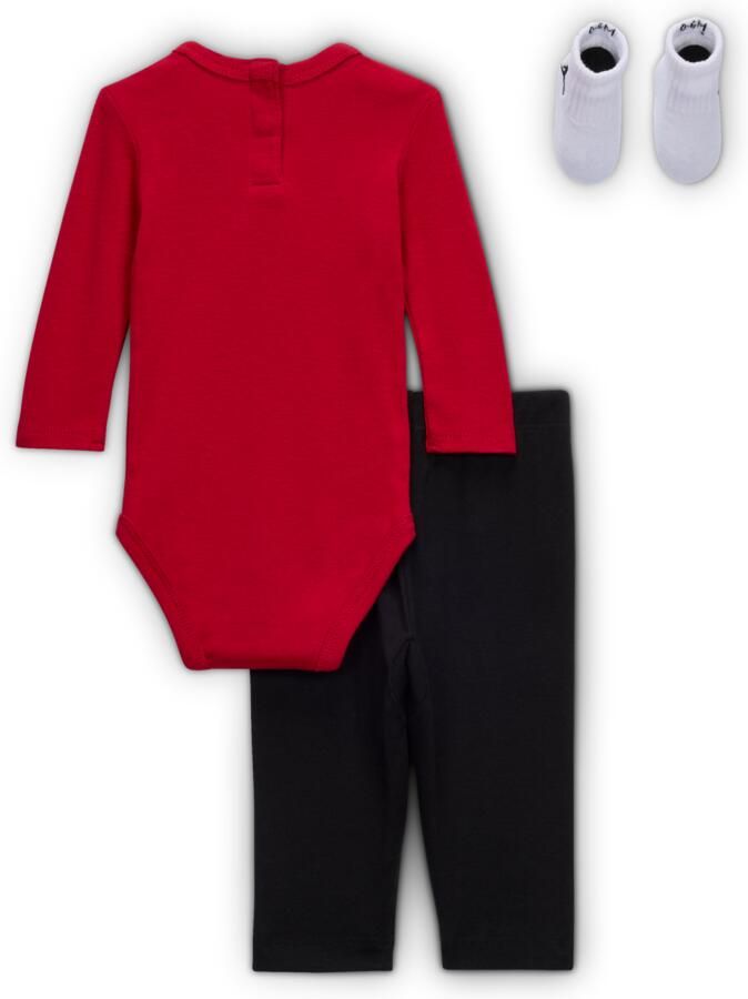 Jordan Baby Essentials boxset met rompertjes met lange mouwen voor baby's Rood - Foto 2