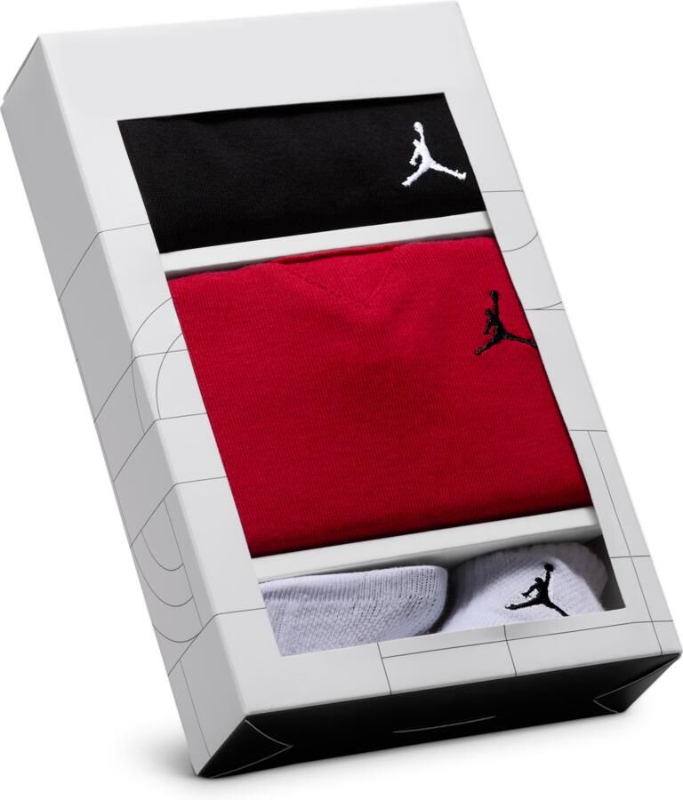 Jordan Baby Essentials boxset met rompertjes met lange mouwen voor baby's Rood