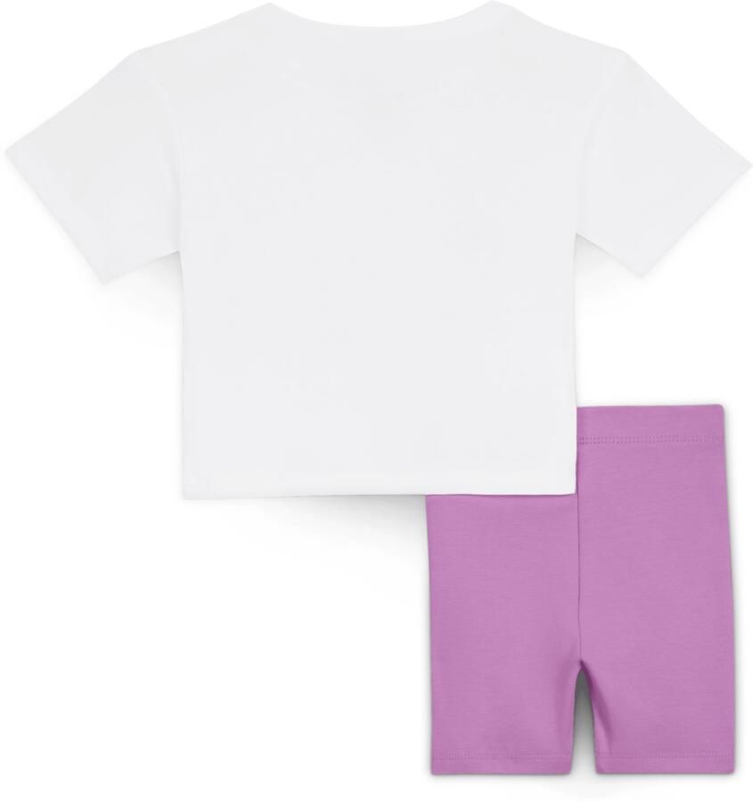 Jordan Baseline tweedelige 1984 retroset met bikeshorts voor baby's (12-24 maanden) Paars
