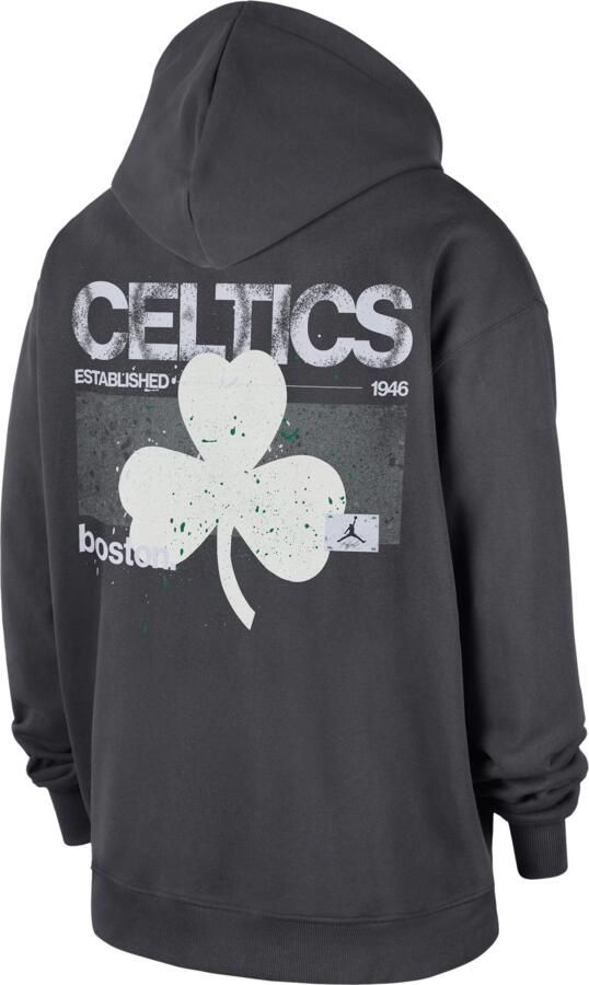 Jordan Boston Celtics Basketball Flight fleece hoodie voor heren Grijs
