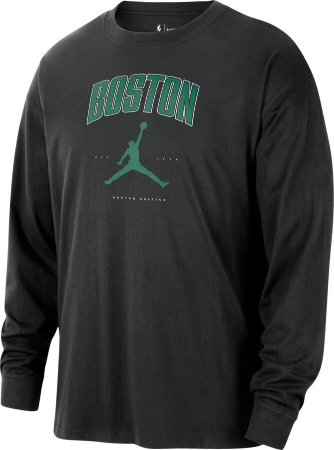 Jordan Boston Celtics Essential NBA-herenshirt met lange mouwen Zwart - Foto 2