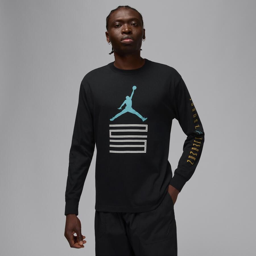 Jordan Brooklyn AJ11 T-shirt met graphic en lange mouwen voor heren Zwart - Foto 4