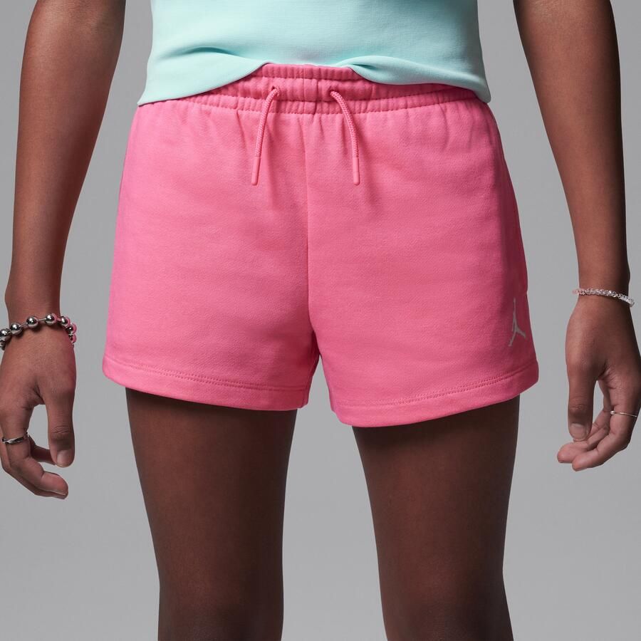 Jordan Brooklyn Essentials Dri-FIT shorts van sweatstof voor kids Roze