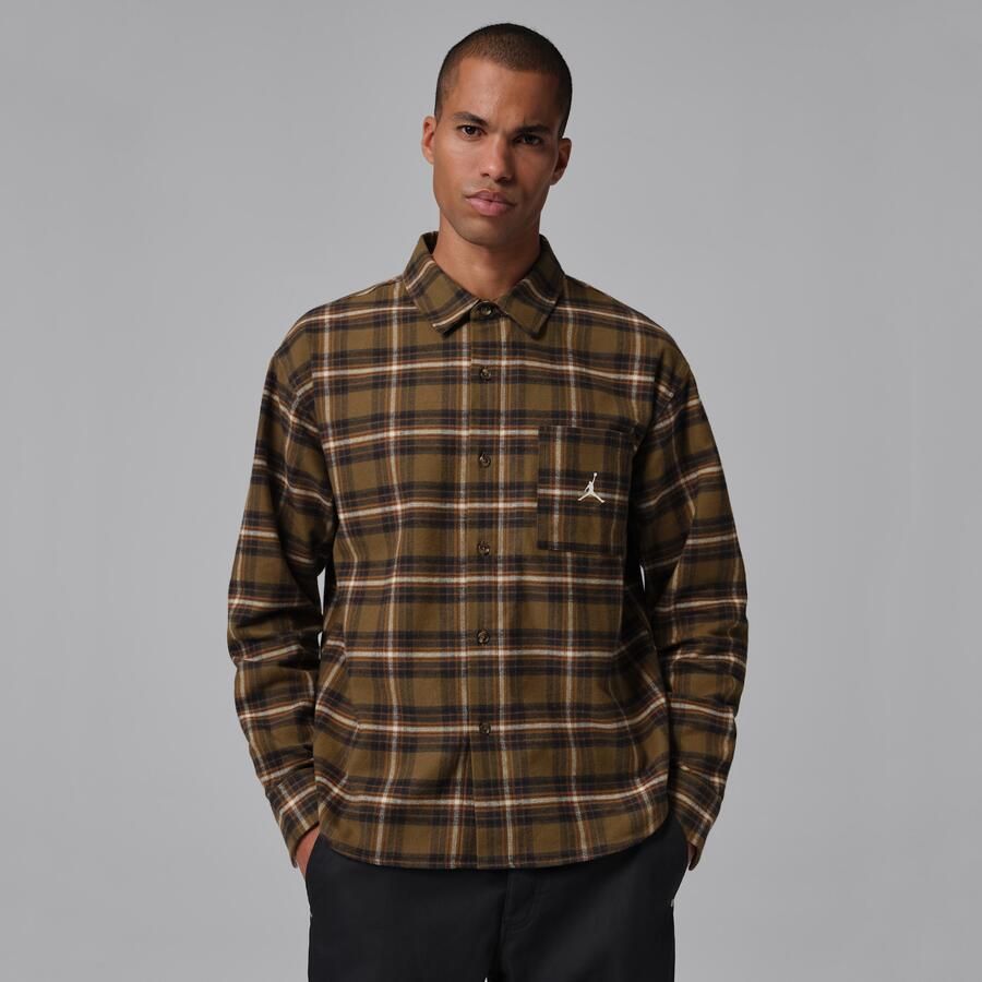 Jordan Brooklyn flanel shirt met graphic voor heren Bruin - Foto 4
