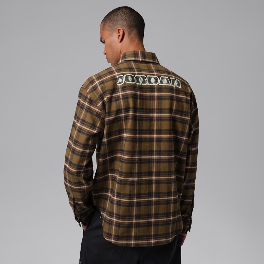 Jordan Brooklyn flanel shirt met graphic voor heren Bruin