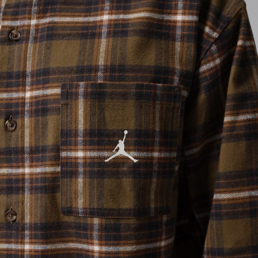 Jordan Brooklyn flanel shirt met graphic voor heren Bruin - Foto 3