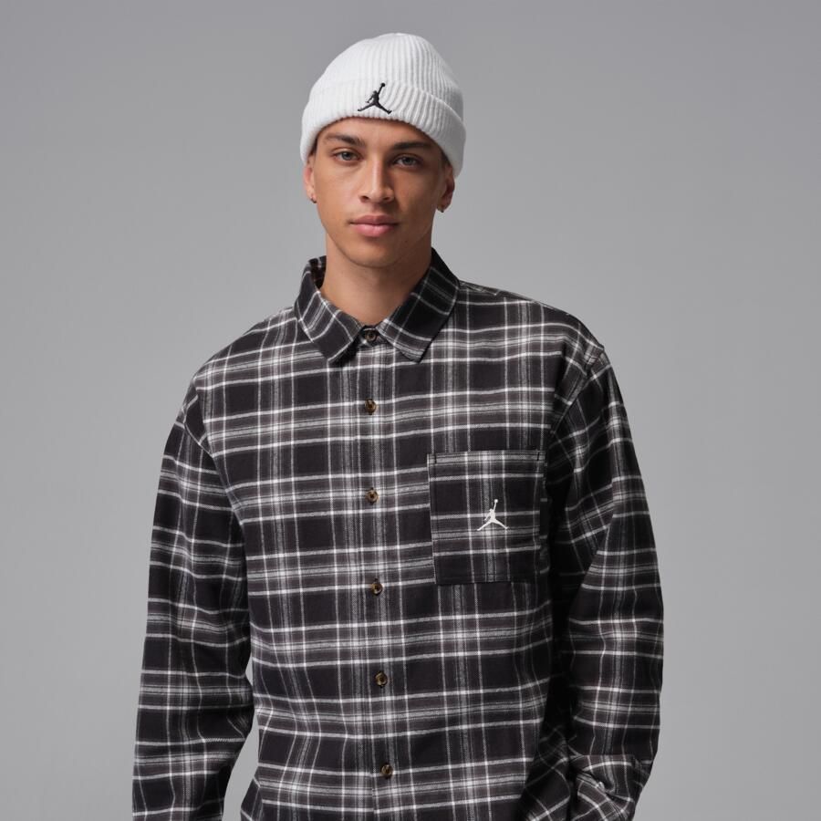 Jordan Brooklyn flanel shirt met graphic voor heren Zwart - Foto 4