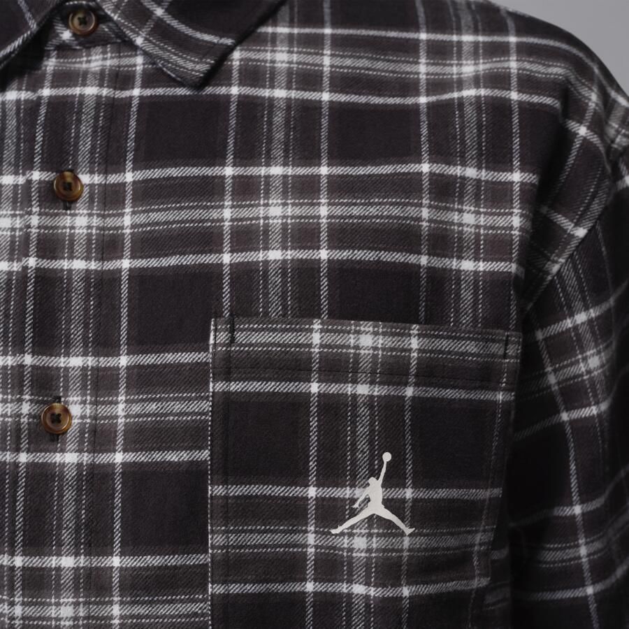 Jordan Brooklyn flanel shirt met graphic voor heren Zwart - Foto 3