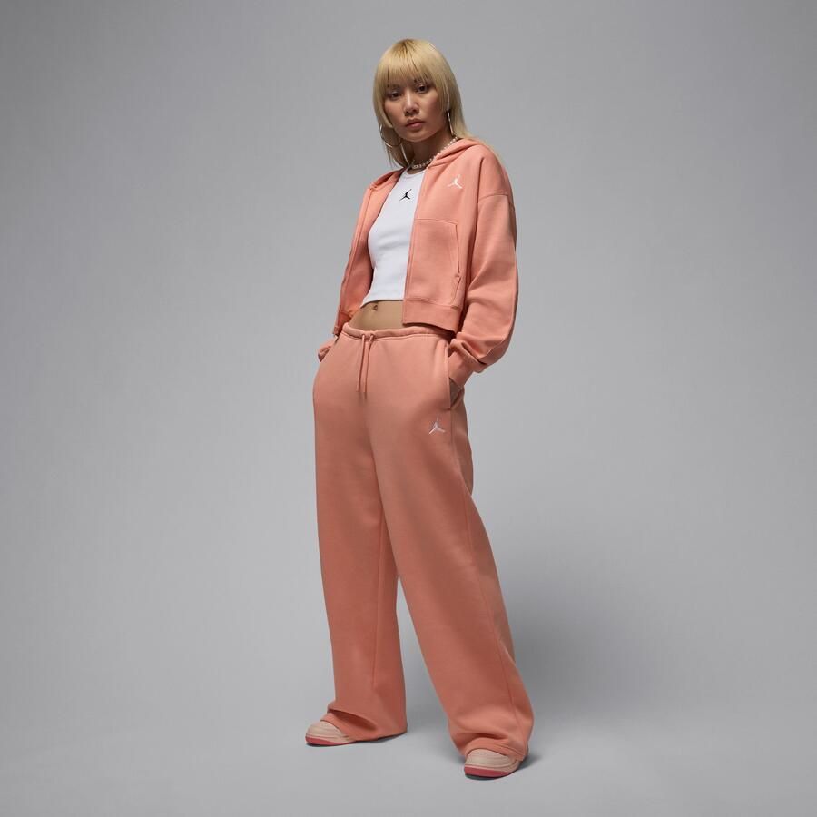 Jordan Brooklyn Fleece damesbroek met open zoom Oranje - Foto 3