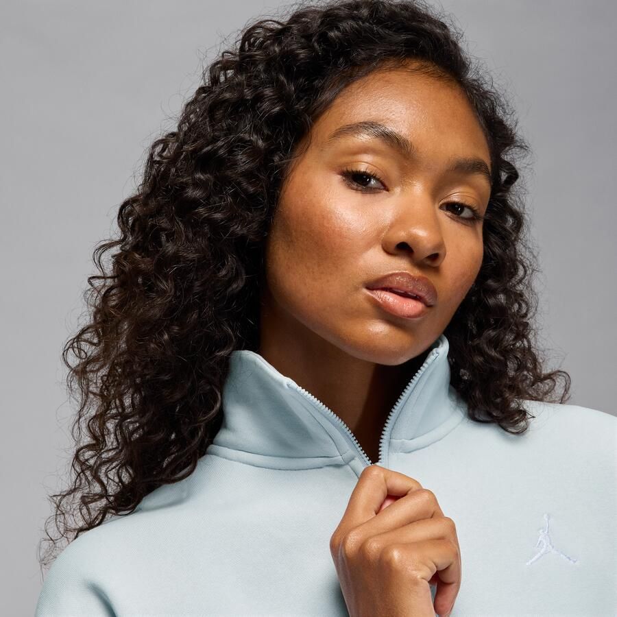 Jordan Brooklyn Fleece damestop met korte rits Grijs - Foto 2