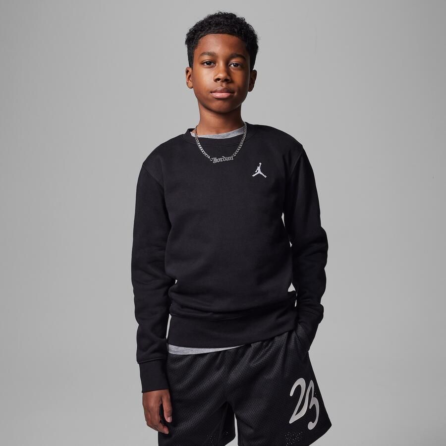 Jordan Brooklyn Fleece Essentials top met ronde hals voor kids Zwart - Foto 4