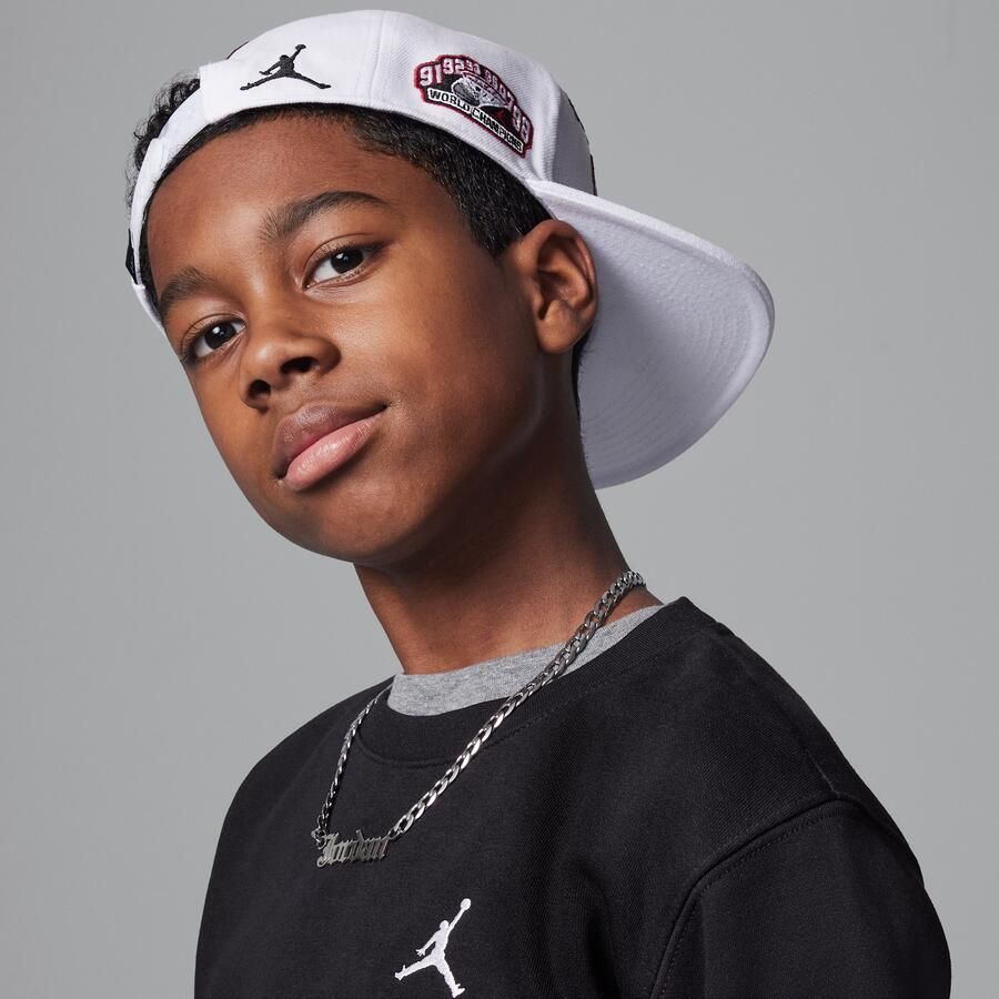 Jordan Brooklyn Fleece Essentials top met ronde hals voor kids Zwart - Foto 2