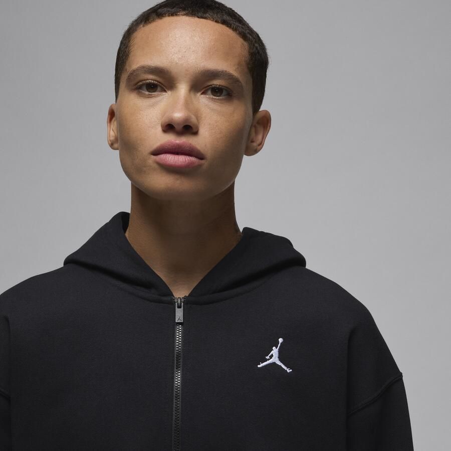 Jordan Brooklyn Fleece hoodie met rits voor dames Zwart