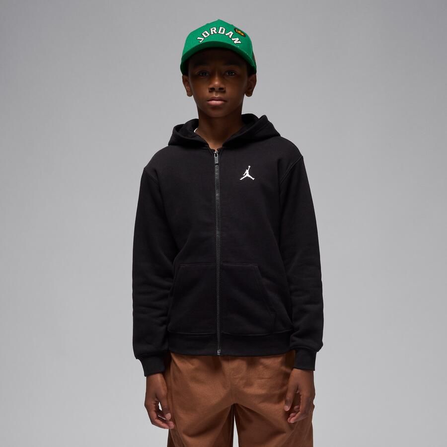 Jordan Brooklyn Fleece hoodie met volledige rits voor kids Zwart - Foto 4