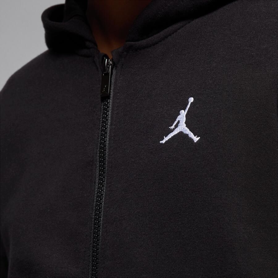 Jordan Brooklyn Fleece hoodie met volledige rits voor kids Zwart - Foto 3