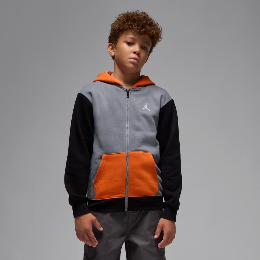 Jordan Brooklyn Fleece hoodie met volledige rits voor kids Zwart - Foto 4